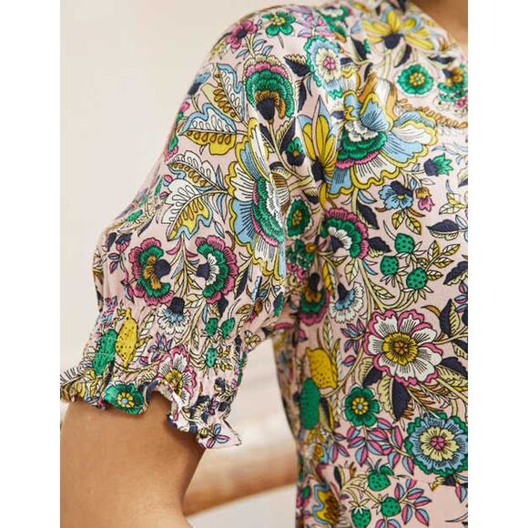 Boden Midi Tea Dress - Milkshake, Tropic Meadow  Dress - US Size 4 - Picture 6 of 16